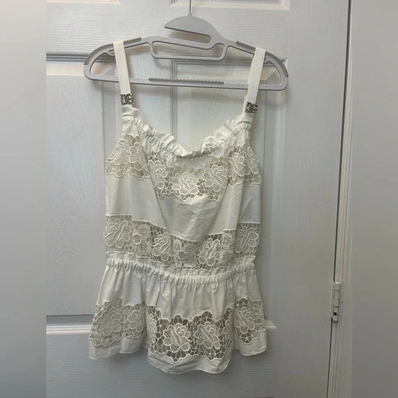 ! Dolce & Gabbana
Dolce & Gabbana Openwork Embroidery Poplin Top - Picture 6 of 9
